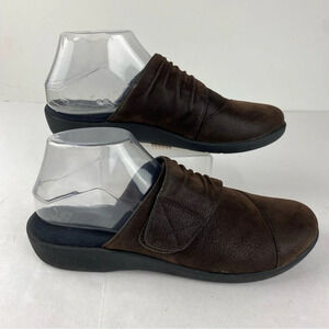 Clarks Cloudsteppers Womens 9.5 Brown Microsuede Sillian Rhodes Mules Slip On